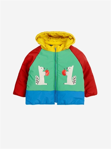 Bobo Choses Hungry Squirrel Hooded Anorak Green